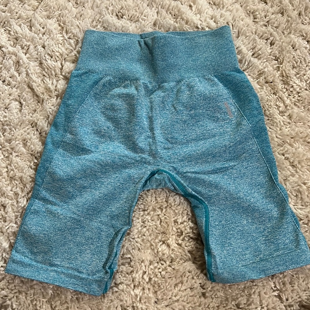 Blue Gymshark biker shorts
